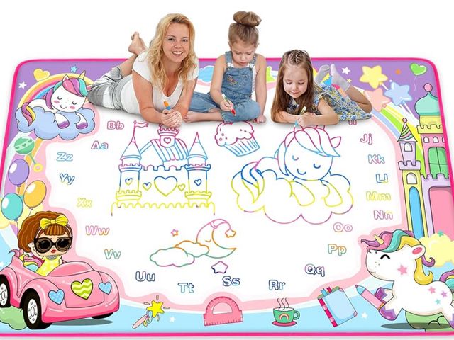 Lot 96-164520 - Water Doodle Mat- Kids Painting Writing Doodle Board Toy - Color Drawing Mat Bring Magic Pens Educat...