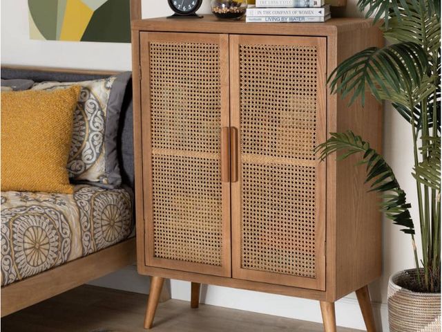 Lot 96-174191 - Baxton Studio Alina Oak 2-Door Accent
Storage Cabinet MSRP $358.92 New