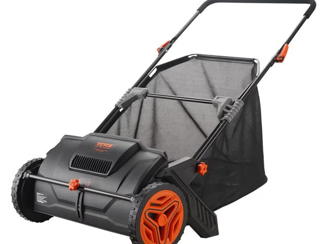 Lot 96-211846 - VEVOR Push Lawn Sweeper, 21inch Leaf &amp; Grass Collector, Heavy Duty Thickened Steel Durable to Us...