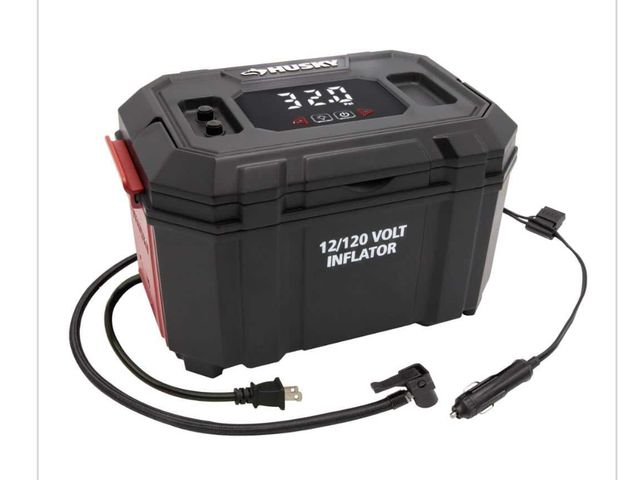 Lot 96-162542 - Husky 12-Volt/120-Volt Home &amp; Auto Tire Inflator Unused