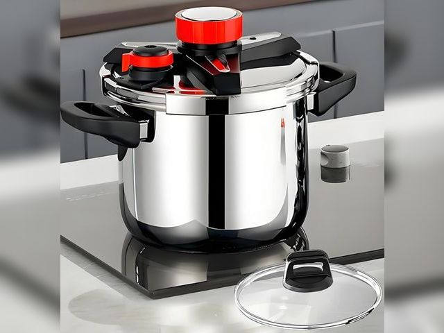 Lot 96-170925 - Pressure Cooker 10 QT,Pressure Canner,304 Stainless Steel Pressure Cooker,One-Hand Locking,Compatibi...