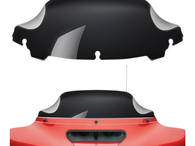 Lot 96-166784 - Black 7" Wave Windshield Windscreen Compatible for 2014-2023 Harley Davidson Touring Street Glide/El...