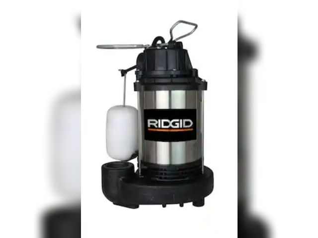 Lot 96-210919 - RIDGID
1/3 HP Stainless Steel Dual Suction Submersible Sump Pump
Open box 
Lightly Used Untested 
Ms...