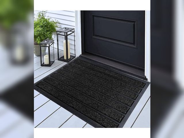 Lot 96-170592 - Extra Durable Door Mat - Dirt Trapping Outdoor Welcome Mats - Non-Slip Outdoor Indoor Entrance - Low...