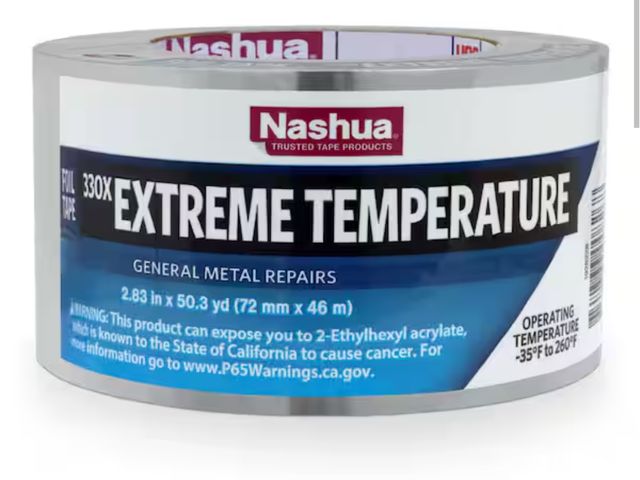 Lot 96-163005 - Nashua Tape 2.83 in. x 50 yd. 330X Extreme Weather HVAC Foil Duct Tape New