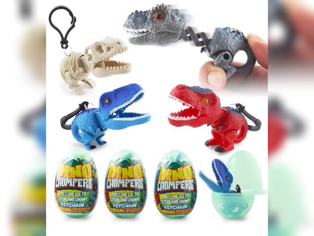 Lot 96-193549 - DINOBROS Easter Egg with Dinosaur Toys Filled for Kids, 4 Surprise Eggs Easter Basket Stuffers Fille...