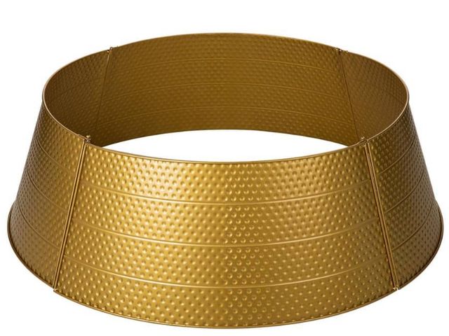 Lot 96-166170 - Glitzhome 40.5 in. D Christmas Gold Hammered Metal Tree Collar (KD)
New