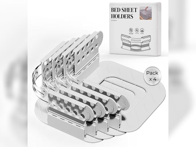 Lot 96-194517 - Bed Sheet Holders for Corners | Easy Install Fitted Sheet Holders Keep Sheets Firm &amp; Tight | Hea...