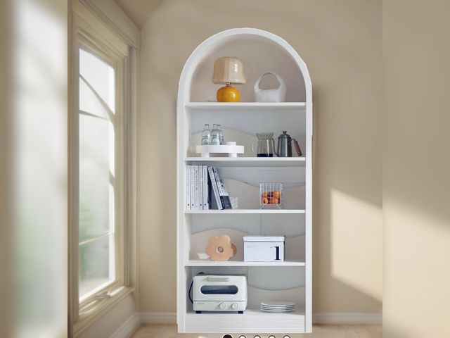 Lot 96-169924 - Corner Bookshelf for Small Space White New MSRP $129