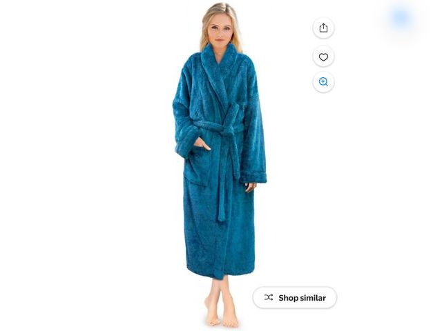 Lot 96-177779 - PAVILIA Premium Womens Plush Soft Robe Fluffy, Warm, Fleece Sherpa Shaggy Bathrobe (S/M) New