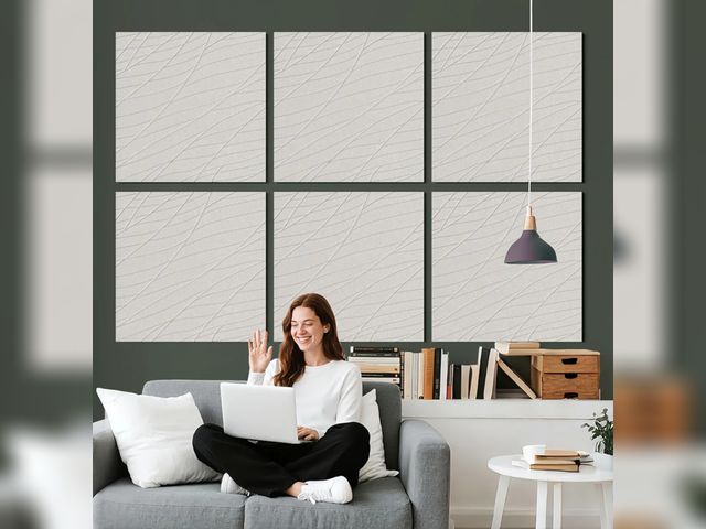 Lot 96-173822 - 6 PCS Acoustic Panels, 23.6x23.6 Inch Sound Absorbing Panels, Decorative Acoustic Wall Panels for Re...