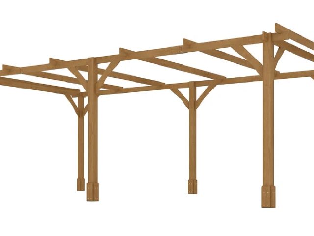 Lot 96-160194 - Outsunny 20' x 10' Wood Pergola, Outdoor Gazebo Grape Trellis with Stable Structure for Climbing Pla...