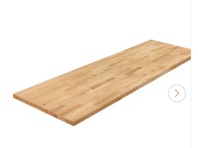 Lot 96-211369 - Hampton Bay 6 ft. L x 25 in. D Finished Engineered Birch Butcher Block Countertop with Standard Edge...