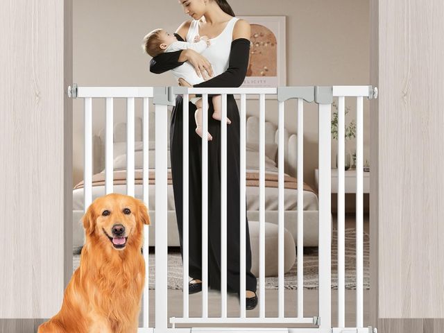 Lot 96-176376 - 41'' Extra Tall Baby Gate for Large Dogs Pets Indoor No Jumping Over, 30-49.2'' Wide Heavy Duty Pupp...