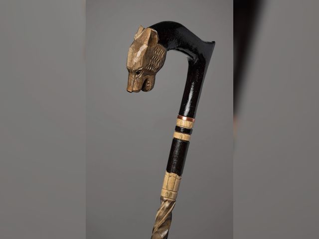Lot 96-201252 - Wooden walking stick for men, Fashionable cane for mens, Handle Black Panther Reed New Vintage Style...