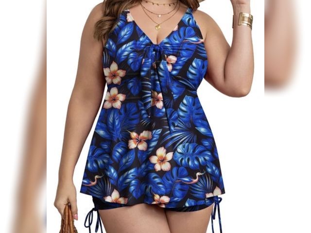 Lot 96-232639 - a.Jesdani Women Plus Size Tankinis Swimsuits Flowy Swimwear with Boyshorts Two Piece Bathing Suits f...