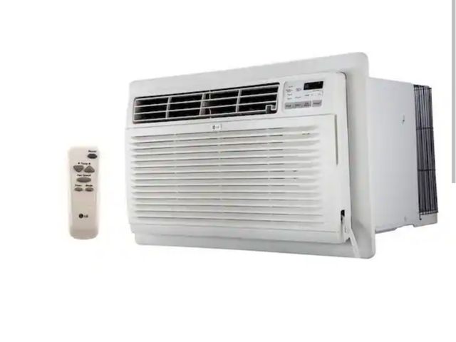 Lot 96-166005 - LG 11,800 BTU 115-Volt Through-the-Wall Air Conditioner Cools 540 Sq. Ft. with Remote, Dehumidifier ...