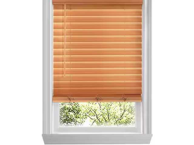 Lot 96-181353 - Home Decorators Collection
Chestnut Cordless Premium Faux Wood Blind with 2.5 in. Slats - 35.25 in. ...