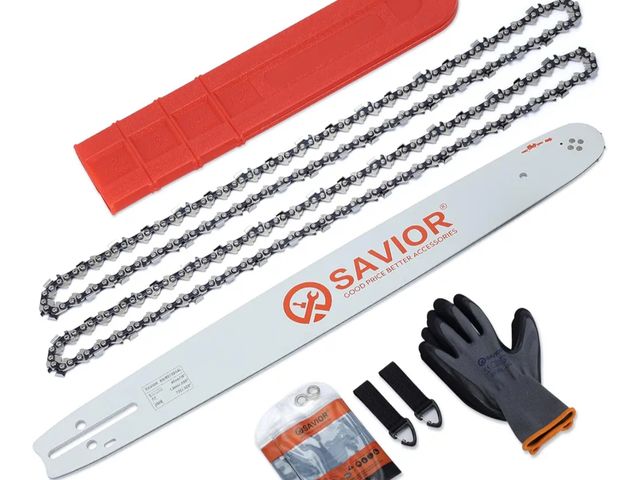 Lot 96-175768 - Savior 18 Inch Chainsaw Bar and Chain Combo .325" Pitch .050" Gauge, 72 Drive Links Replacement 180T...