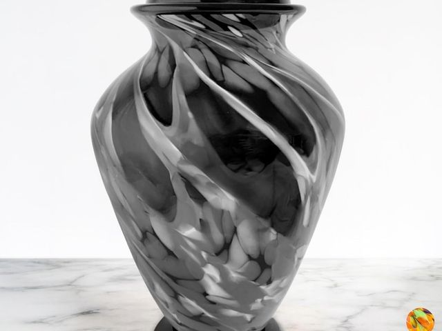 Lot 96-169573 - Hand Blown Glass Modern Urn for Ashes Adult Male – Large Cremation Urns for Human Ashes – Memorial F...