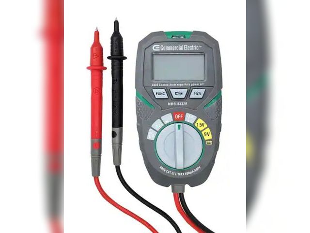 Lot 96-163064 - Commercial Electric
Pocket Size Auto Digital Ranging Multimeter
New