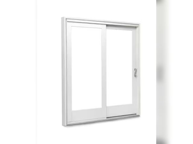 Lot 96-192485 - Anderson 71-1/4 in. x 79-1/2 in. 400 Series White Frenchwood Gliding Patio Door with Pine Interior a...