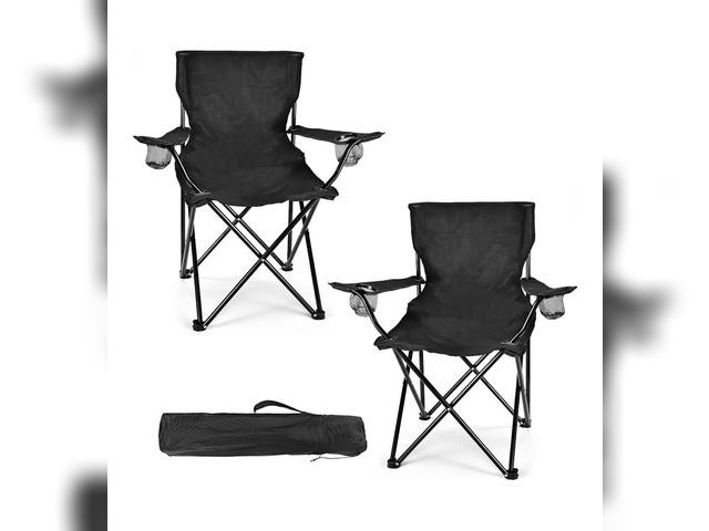 Lot 96-170225 - 2 Pack Lightweight Camping Chairs for Adults &amp; Teens, 250LBS Capacity Foldable Portable Chairs w...