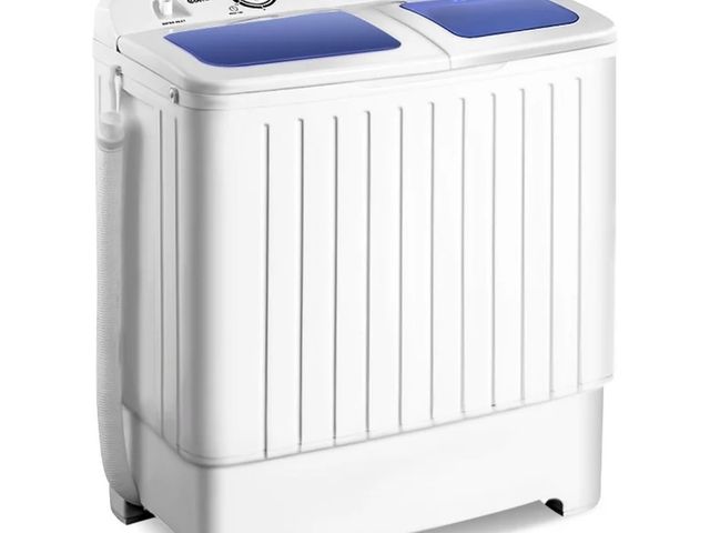 Lot 96-227120 - 17.6 lb Portable Mini Compact Twin Tub Washing Machine Washer Spin Dryer White MSRP $222.99 New