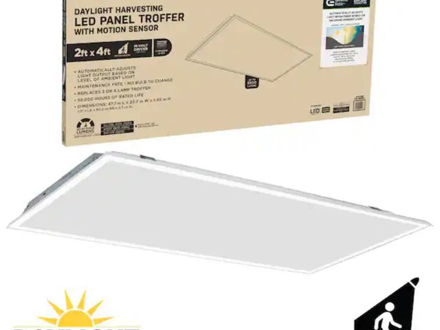 Lot 96-181882 - Commercial Electric
2 ft. x 4 ft. Daylight Harvesting LED Panel Light Troffer w/ Motion Sensor Adjus...