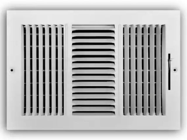 Lot 96-232567 - Box of 12 Everbilt 12 in. x 8 in. 3-Way Steel Wall/Ceiling Register in White Some open package - som...