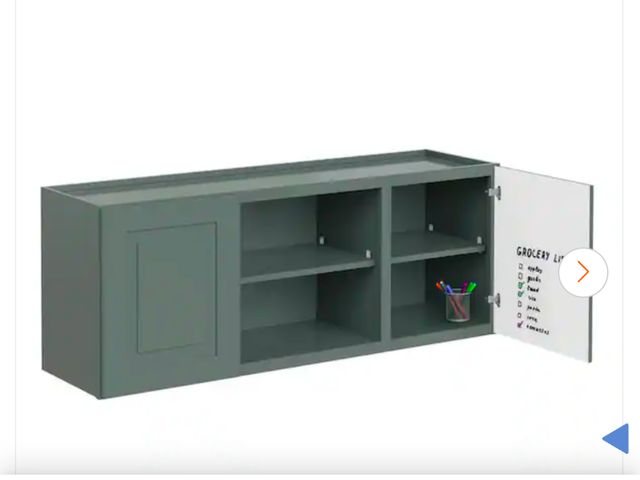 Lot 96-145353 - MILL'S PRIDE Greenwich Aspen Green 23 in. H x 60 in. W x 12 in. D Plywood Laundry Room Wall Cabinet ...