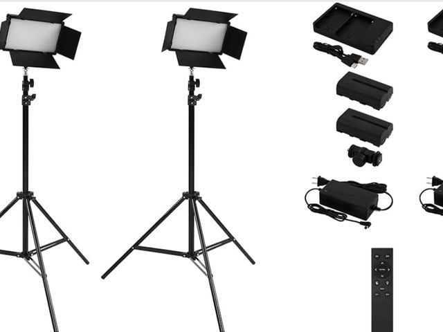 Lot 96-181391 - 2 Pack Acurit Colorview Lux Studio Light Pro Studio Lights Photography Lighting Kit w/ 3 Color Temps...