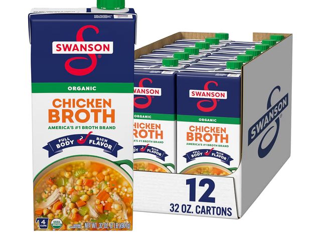 Lot 96-186825 - SWANSON S 100% Natural Organic Chicken Broth, 32 oz Carton (12 Pack) EXP 11/25 New