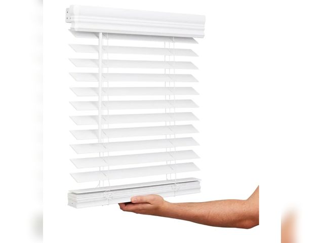 Lot 96-163683 - Lotus &amp; Windoware Cordless, 2 Inch Faux Wood Blind, 58.5" Wide x 42" Long, Window Blinds, Blinds...