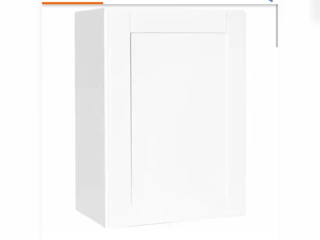 Lot 96-171849 - Hampton Bay
Shaker 21 in. W x 12 in. D x 30 in. H Assembled Wall Kitchen Cabinet in Satin White New ...