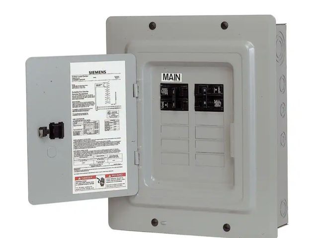 Lot 96-179650 - Siemens
100 Amp 10-Space 20-Circuit Main Breaker Load Center Renovation Value-Pack
May be missing bl...