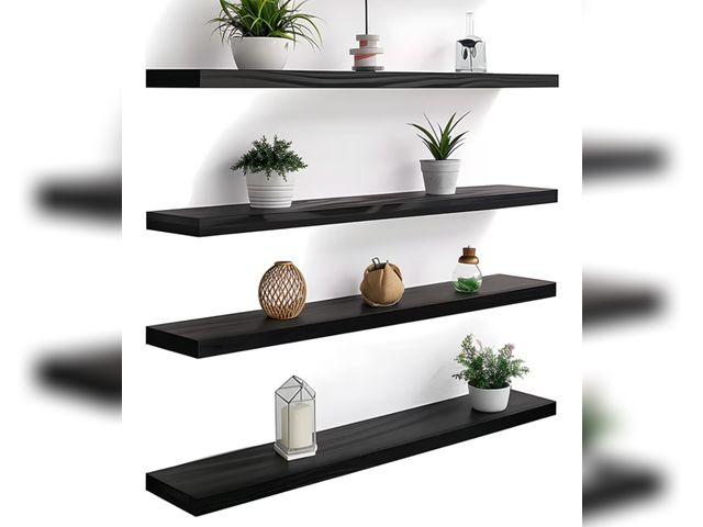 Lot 96-190522 - Wood Floating Shelves for Wall Decor, Rustic Wall Shelves for Bedroom Bathroom Kitchen Living Room, ...