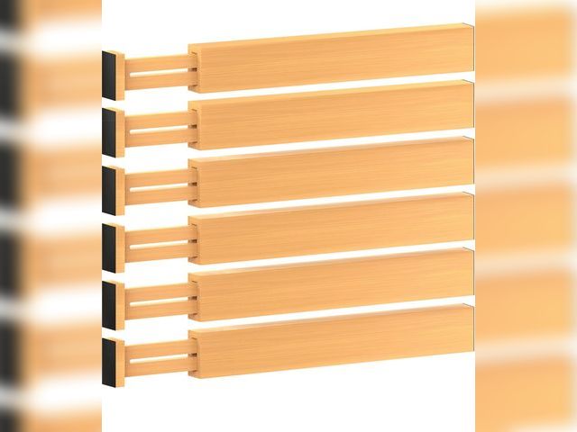 Lot 96-170392 - Large Kitchen Drawer Organizer - Expandable Bamboo Drawer Dividers (17" - 21.5") - Adjustable Separa...