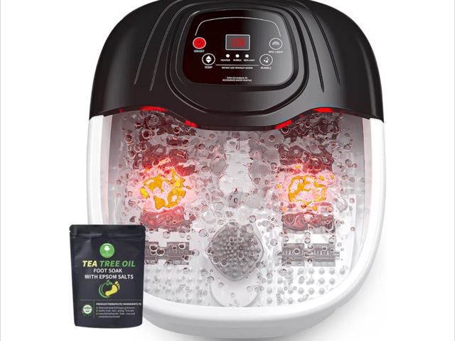 Lot 96-180967 - Foot Spa Bath Massager with Heat, Epsom Salt,Bubbles, Vibration and Red Light, Tub for Stress Relief...