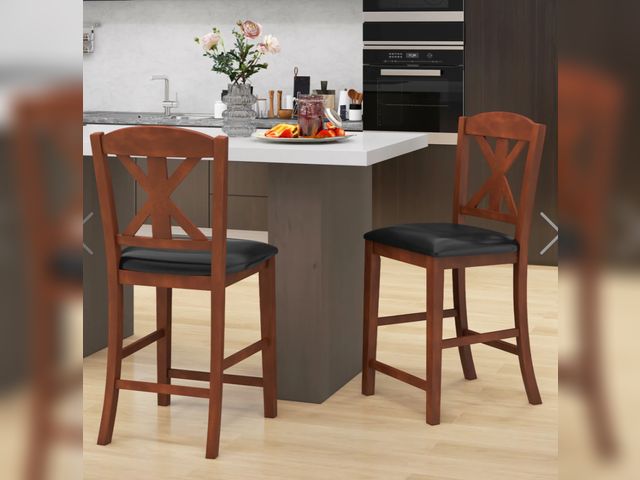 Lot 96-188480 - 24 Inch Upholstered Dining Chair with Hollowed High Backrest Set of 2-Brown New MSRP $129