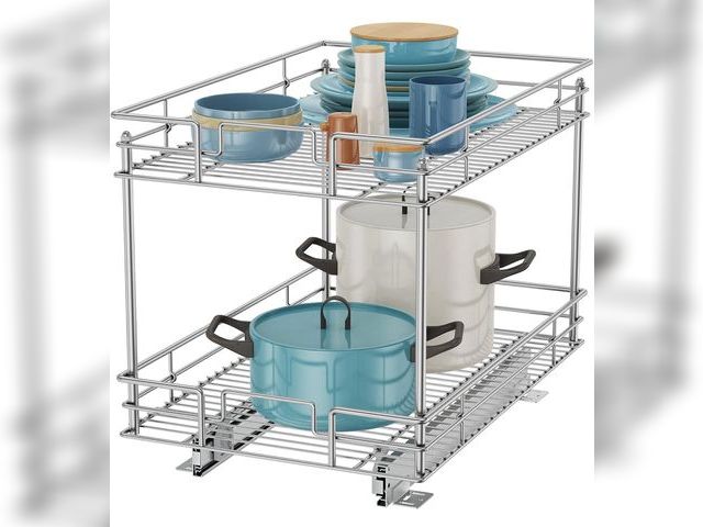 Lot 96-211455 - ROOMTEC Pull Out Cabinet Organizer 20" W x 21" D, Kitchen Cabinet Organizer and Storage 2-Tier Cabin...