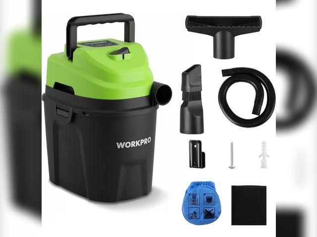 Lot 96-232488 - WORKPRO 1.5 Gallon Wet Dry Vacuum Cleaner, 2.5 Peak HP Portable Shop Vacuum, Powerful Suction, Light...