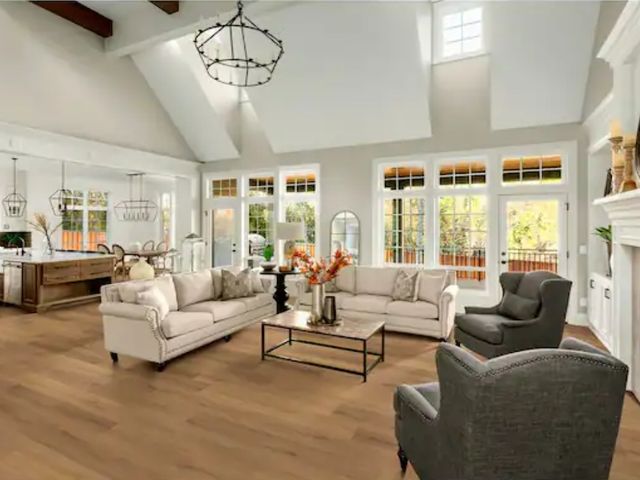 Lot 96-163088 - 761.60sq ft of Home Decorators Collection
Lina Ridge Oak 12 MIL x 7 in. W x 48 in. L Waterproof Clic...