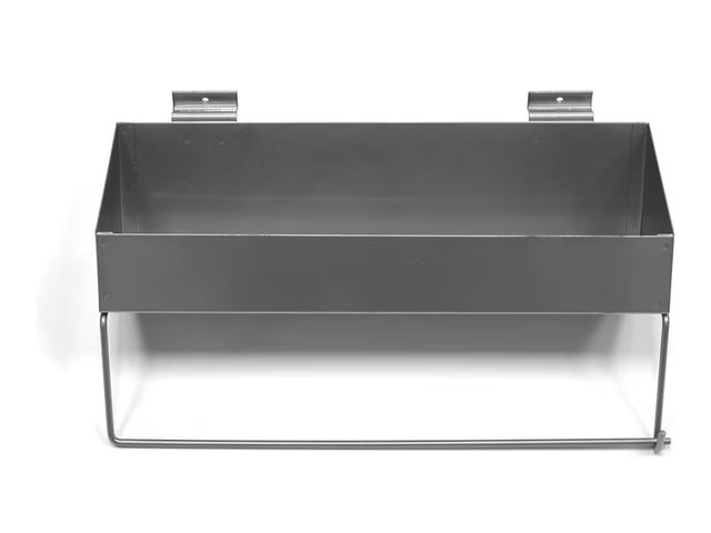 Lot 96-181825 - PROSLAT 10029 Paper Towel Holder Shelf Designed for PVC Slatwall, Silver unused, a little bent with ...