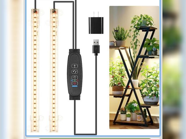 Lot 96-192095 - 8.6'' LED Grow Light Strips, Full Spectrum 3500K Grow Lights for Indoor Plants, 2 Head with 3/9/12H ...