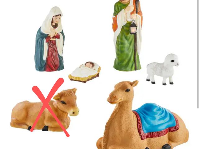 Lot 96-191660 - Home Decoration Collection Nativity Scene Holiday Yard Decoration New but missing Cow