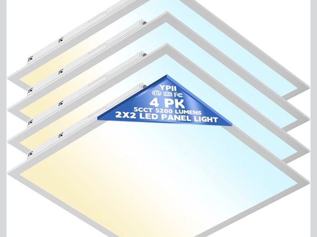 Lot 96-210192 - LED Flat Panel Light LED Drop Ceiling Light Fixture, 5 CCT 3000K-6500K Adjustable &amp; 5 Wattage Se...