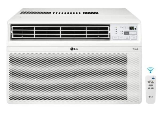 Lot 96-163456 - LG
14,000 BTU 115V Window Air Conditioner Cools 700 sq. ft. with Wi-Fi, Remote, Dehumidifier and in ...