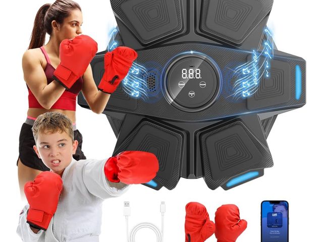 Lot 96-170055 - Music Boxing Machine, Wall Mounted Smart Punching Equipment Bluetooth, Electronic Boxing Trainer wit...
