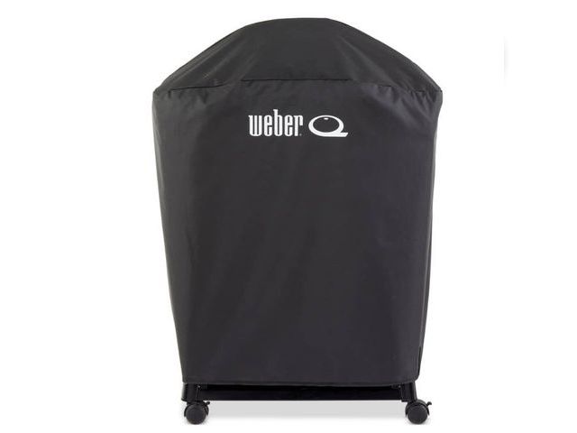 Lot 96-163542 - Weber Q 2800N+ 2-Burner Gas Grill with Cart Premium Grill Cover
New